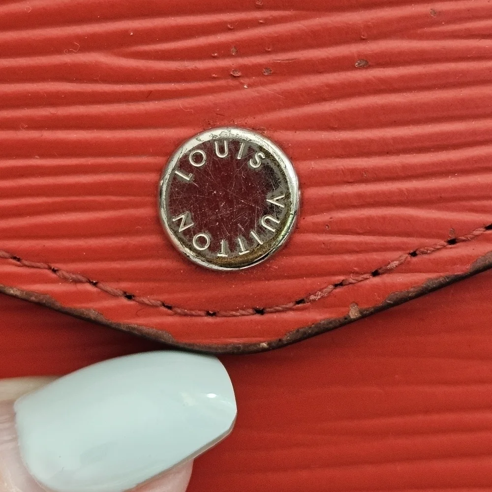 Authentic Louis Vuitton Red Sarah Epi Leather Women's Clutch